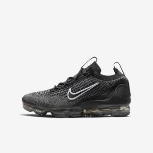 Nike Air VaporMax 2021 FK Older Sneakers Kinder Schwarz Weiß Dunkelgrau Schwarz | NK865SWG