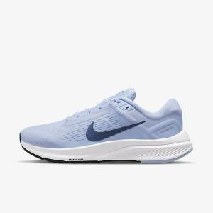 Nike Air Zoom Structure 24 Straßen Laufschuhe Damen Hellblau Weiß Navy Navy | NK812DQL