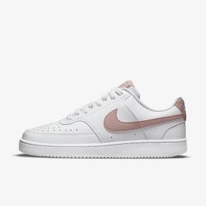 Nike Court Vision Low Next Nature Sneakers Damen Weiß Rosa | NK023HTO