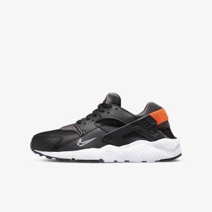 Nike Huarache Run Older Sneakers Kinder Schwarz Orange Grau Weiß | NK307GHL