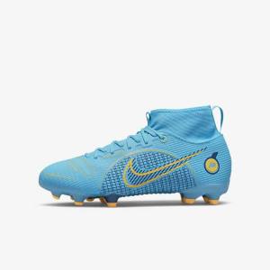 Nike Jr. Mercurial Superfly 8 Academy MG Older Multi-Ground Fußballschuhe Kinder Blau Orange | NK621OKX