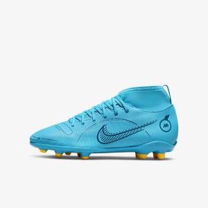 Nike Jr. Mercurial Superfly 8 Club MG Older Multi-Ground Fußballschuhe Kinder Blau Orange | NK429ZAJ