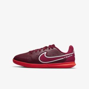 Nike Jr. Tiempo Legend 9 Club IC Older Indoor-Court Fußballschuhe Kinder Rot Hellrot | NK457JAC