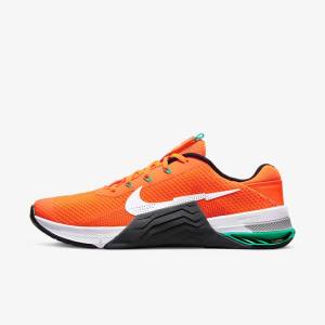 Nike Metcon 7 Sportschuhe Damen Orange Dunkelgrau Türkis Weiß | NK590DPJ