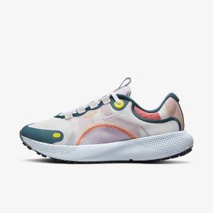 Nike React Escape Run Straßen Laufschuhe Damen Weiß Blau Schwarz Rosa | NK124YJI