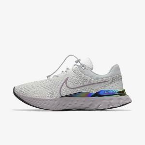 Nike React Infinity Run 3 By You Custom Straßen Laufschuhe Herren Grau Platin Grau | NK570XOV