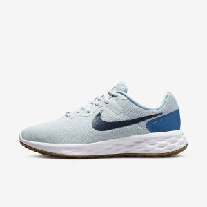 Nike Revolution 6 (Extra Weite) Laufschuhe Herren Platin Dunkelblau Blau | NK721POF