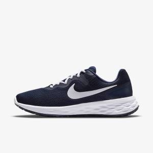 Nike Revolution 6 Next Nature Straßen Laufschuhe Herren Navy Schwarz Weiß | NK261RCZ