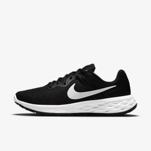 Nike Revolution 6 Next Nature Straßen Laufschuhe Herren Schwarz Grau Weiß | NK926REA