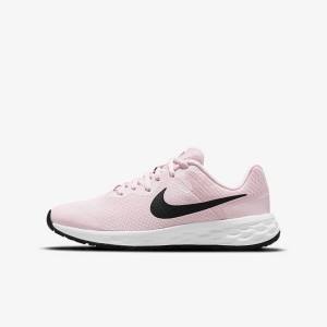 Nike Revolution 6 Older Straßen Laufschuhe Kinder Rosa Schwarz | NK027CBF