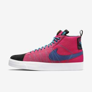 Nike SB Zoom Blazer Mid Premium Skate Shoes Damen Rosa Blau Königsblau Blau | NK147BZW