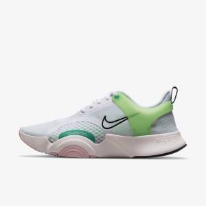 Nike SuperRep Go 2 Sportschuhe Damen Weiß Grün Hellrosa Schwarz | NK041LCD