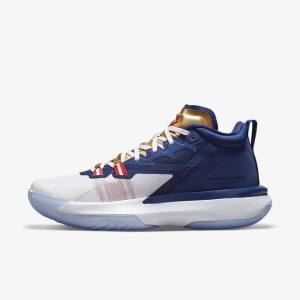 Nike Zion 1 Basketballschuhe Herren Blau Weiß Metal Gold Rot | NK210ZPW